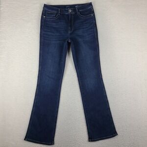 J Jill Jeans Womens 10 Blue High Rise Boot Cut Dark Wash Denim *